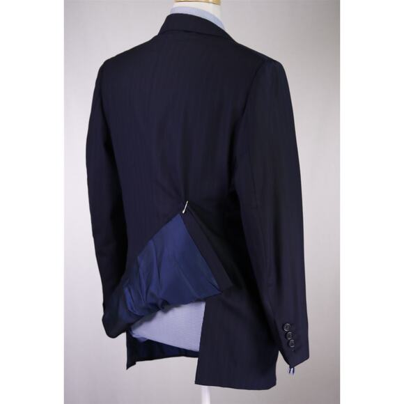 Martin Greenfield Bespoke Navy Blue Pinstripe 2-Btn Wool Blazer Jacket 40R - Picture 8 of 10